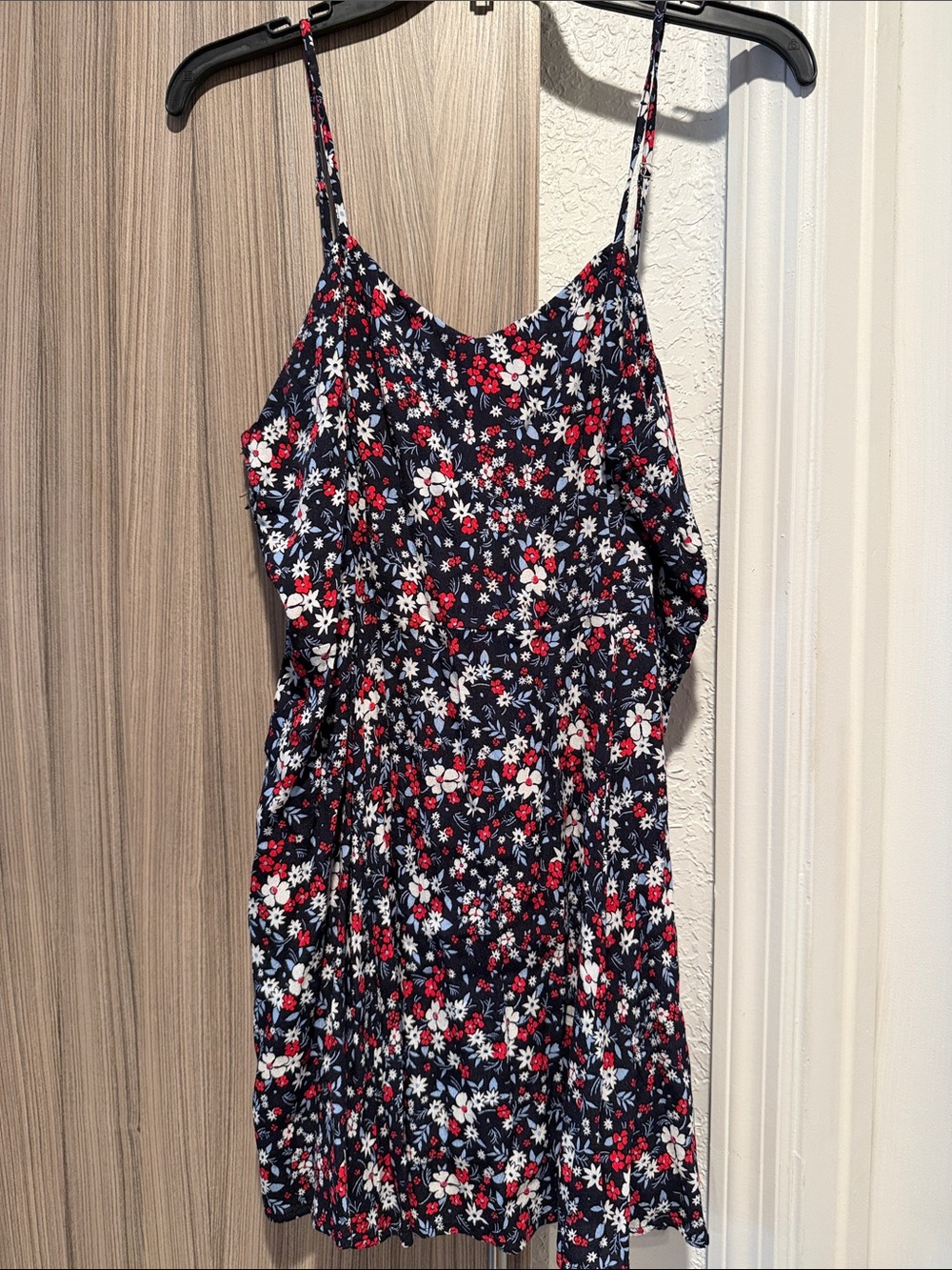 Calvin Klein Jeans Navy Floral Spaghetti-Strap Mini Dress